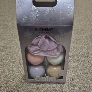 Alchemy Living Calm Bath Bomb Set - Pink, White, Tan New In Box